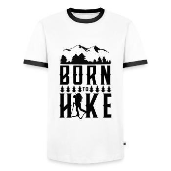 Wandern Tour Wanderer Wanderin Abenteuer Geschenk - Männer Kontrast-T-Shirt - Weiß/Schwarz - Vorne - AI Model Female 172 light (172cm) & AI Model Male 178 dark (178cm)