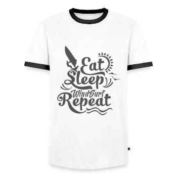 Windsurfen Windsurfer Windsurfing Surfer Geschenk - Männer Kontrast-T-Shirt - Weiß/Schwarz - Vorne - AI Model Female 172 light (172cm) & AI Model Male 178 dark (178cm)