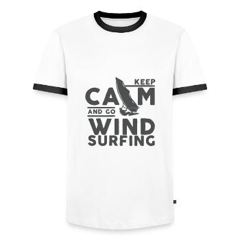 Windsurfen Windsurfer Windsurfing Surfer Geschenke - Männer Kontrast-T-Shirt - Weiß/Schwarz - Vorne - AI Model Female 172 light (172cm) & AI Model Male 178 dark (178cm)