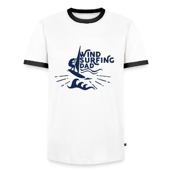 Windsurffer Windsurfer Cadeaux Planche à voile Surfeurs - T-shirt contrasté Homme - blanc/noir - Devant - AI Model Female 172 light (172cm) & AI Model Male 178 dark (178cm)