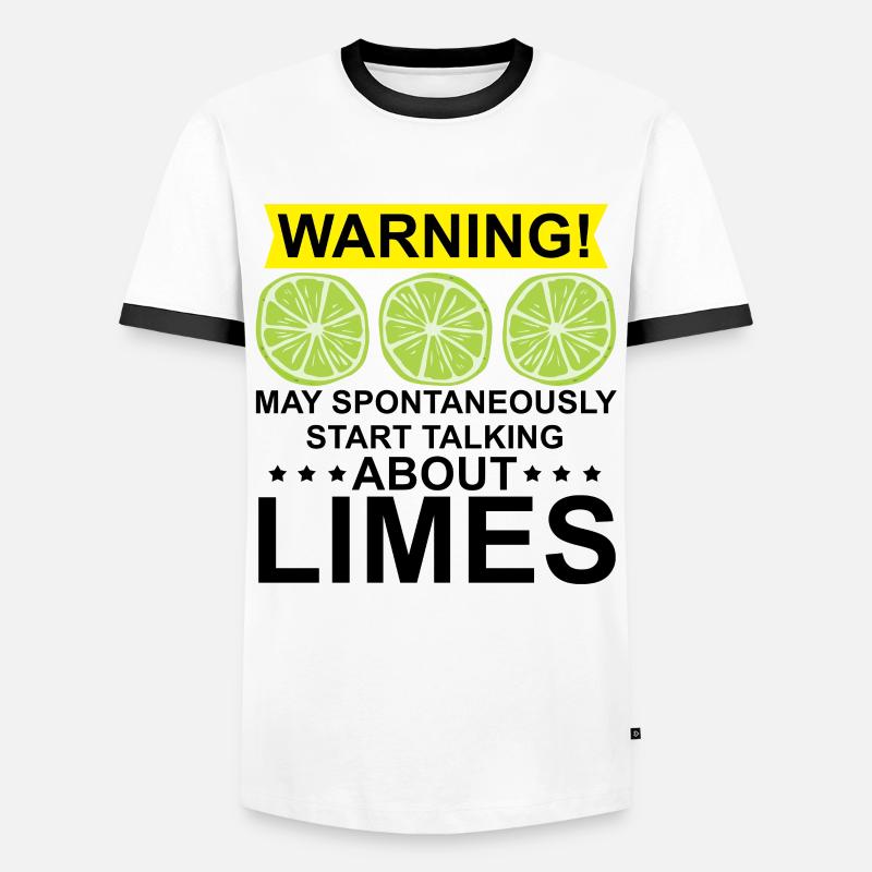 Limette Geschenk - Männer Kontrast-T-Shirt - Weiß/Schwarz