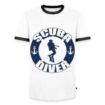 Tauchen Taucher Geschenk - Männer Kontrast-T-Shirt - Weiß/Schwarz - Vorne - AI Model Female 172 light (172cm) & AI Model Male 178 dark (178cm)