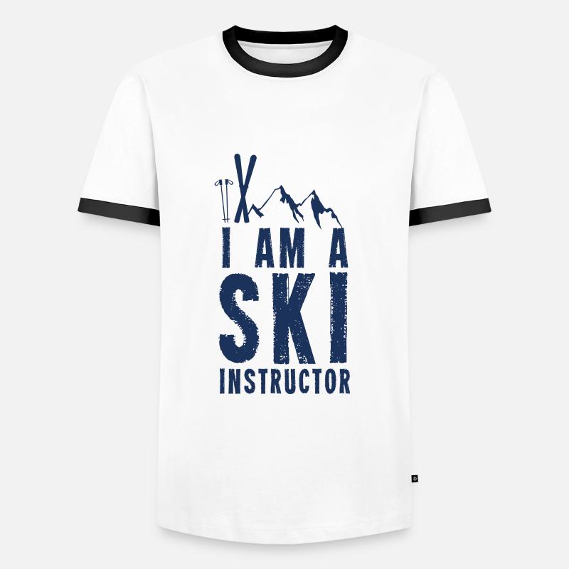 Ich bin Skilehrer - Männer Kontrast-T-Shirt - Weiß/Schwarz