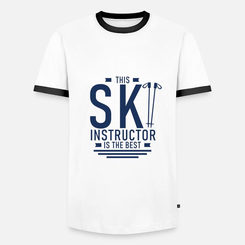 Ski instructor - Men's Ringer Shirt - white/black