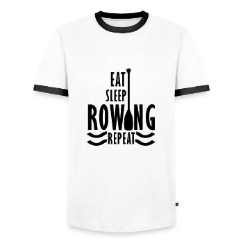Ruderteam Rudersport Ruderin Rudern Ruderer - Männer Kontrast-T-Shirt - Weiß/Schwarz - Vorne - AI Model Female 172 light (172cm) & AI Model Male 178 dark (178cm)