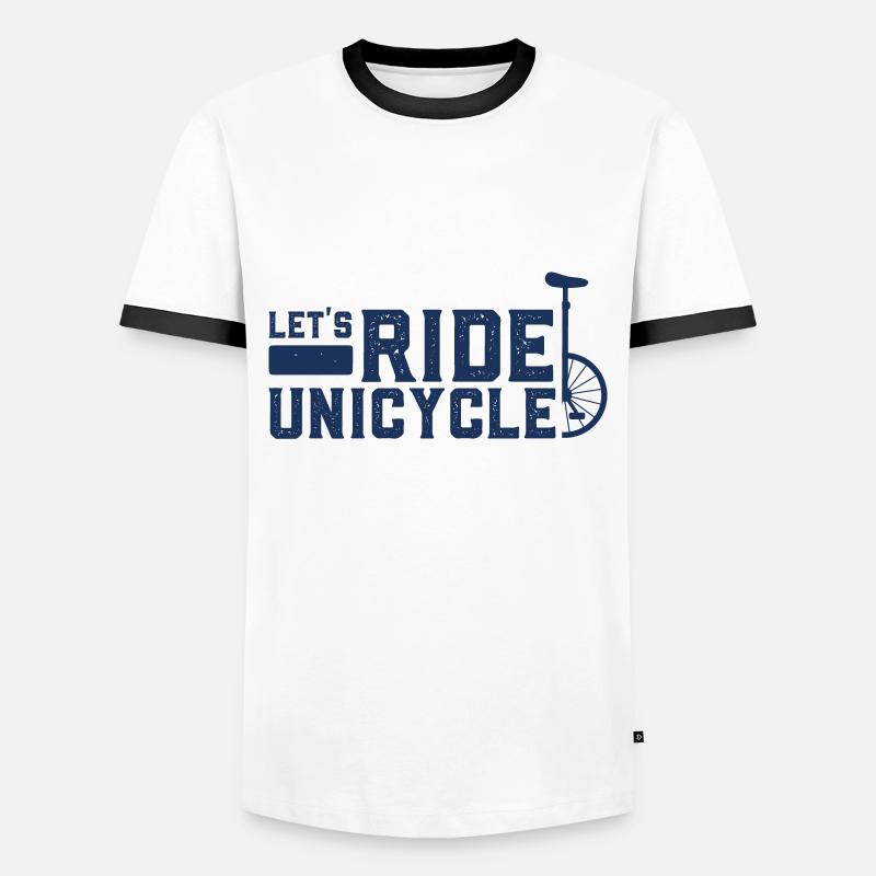 Einrad - Männer Kontrast-T-Shirt - Weiß/Schwarz