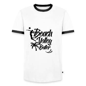 Volleyball players - Men's Ringer Shirt - white/black - Front - AI Model Female 172 light (172cm) & AI Model Male 178 dark (178cm)