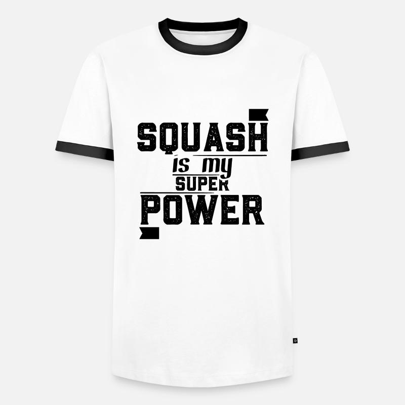 Squash Squashschläger Squashball Squashspieler - Männer Kontrast-T-Shirt - Weiß/Schwarz