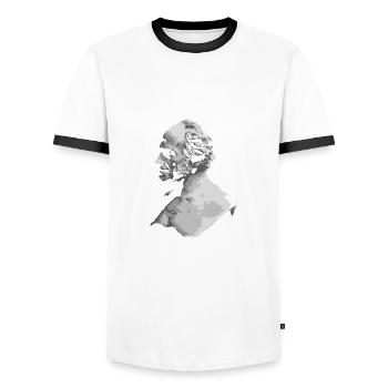 Philosophy Arthur Schopenhauer I hate e - Men's Ringer Shirt - white/black - Front - AI Model Female 172 light (172cm) & AI Model Male 178 dark (178cm)