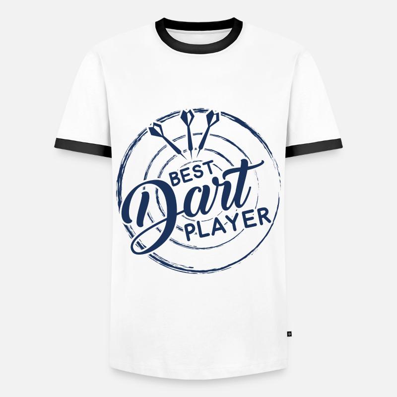 Darten - Männer Kontrast-T-Shirt - Weiß/Schwarz