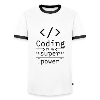 Coding Informatik Software Programmierer Coder - Männer Kontrast-T-Shirt - Weiß/Schwarz - Vorne - AI Model Female 172 light (172cm) & AI Model Male 178 dark (178cm)