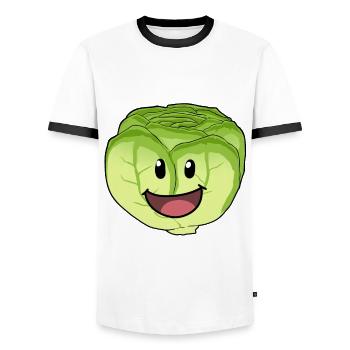 Légume végétalien - T-shirt contrasté Homme - blanc/noir - Devant - AI Model Female 172 light (172cm) & AI Model Male 178 dark (178cm)