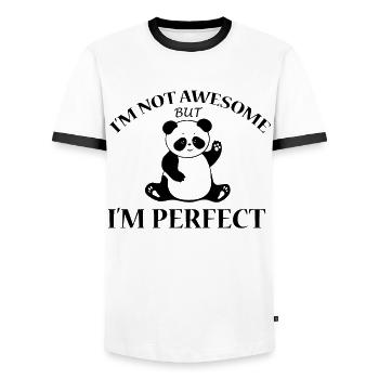 panda lustiger spruch geschenk shirt - Männer Kontrast-T-Shirt - Weiß/Schwarz - Vorne - AI Model Female 172 light (172cm) & AI Model Male 178 dark (178cm)