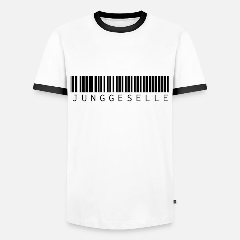 Célibataire Barcode - T-shirt contrasté Homme - blanc/noir