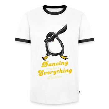 manchot - T-shirt contrasté Homme - blanc/noir - Devant - AI Model Female 172 light (172cm) & AI Model Male 178 dark (178cm)
