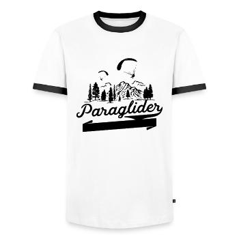 Parapente vol parapente Paragliding Para glider - T-shirt contrasté Homme - blanc/noir - Devant - AI Model Female 172 light (172cm) & AI Model Male 178 dark (178cm)