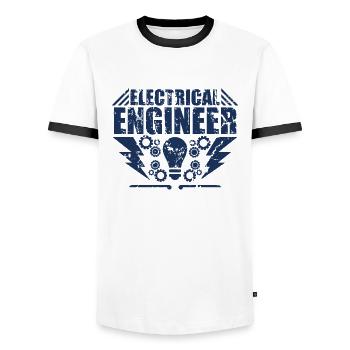 Elektroingenieur - Männer Kontrast-T-Shirt - Weiß/Schwarz - Vorne - AI Model Female 172 light (172cm) & AI Model Male 178 dark (178cm)
