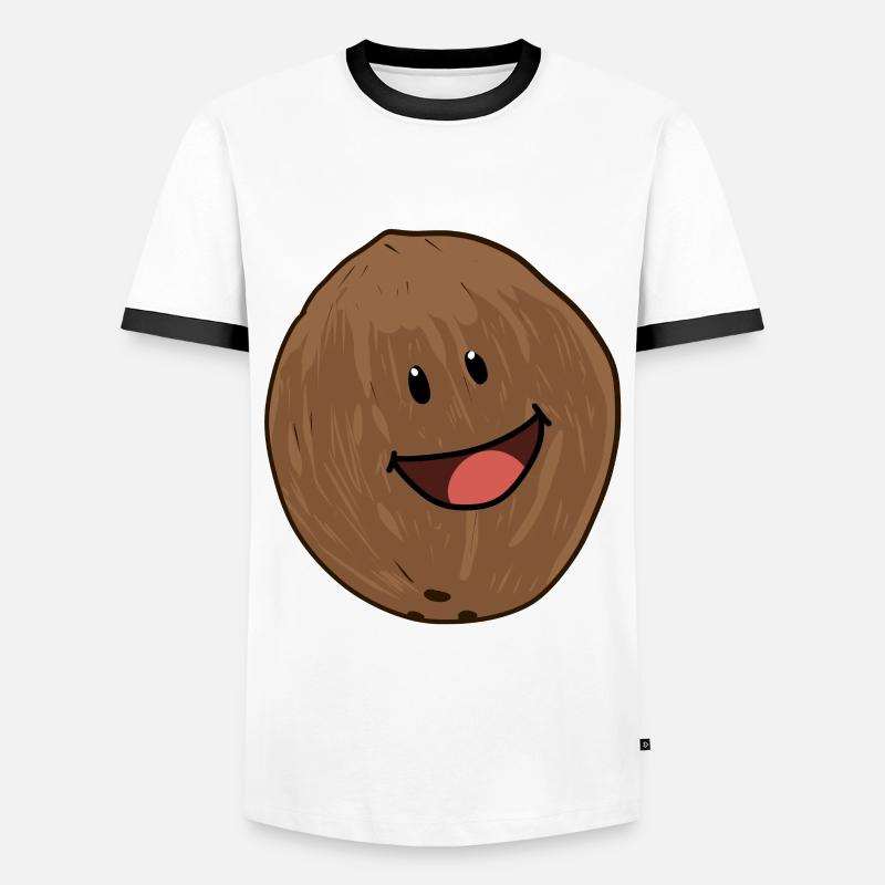 Coconut Coconut Nuts Nut Coconuts - Men's Ringer Shirt - white/black