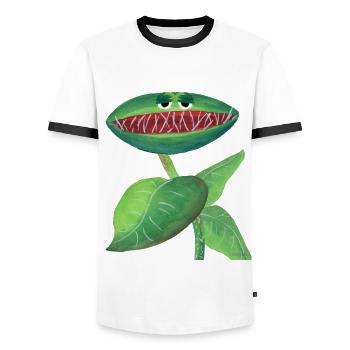 Pflanze Fleisch fressen lustig Kinder Geschenk - Männer Kontrast-T-Shirt - Weiß/Schwarz - Vorne - AI Model Female 172 light (172cm) & AI Model Male 178 dark (178cm)