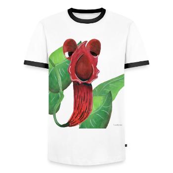 Pflanze Fleisch fressen lustig Kinder Geschenk - Männer Kontrast-T-Shirt - Weiß/Schwarz - Vorne - AI Model Female 172 light (172cm) & AI Model Male 178 dark (178cm)