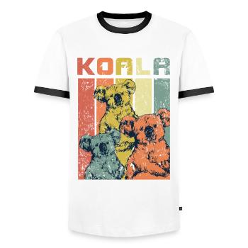 Koala bear - Men's Ringer Shirt - white/black - Front - AI Model Female 172 light (172cm) & AI Model Male 178 dark (178cm)