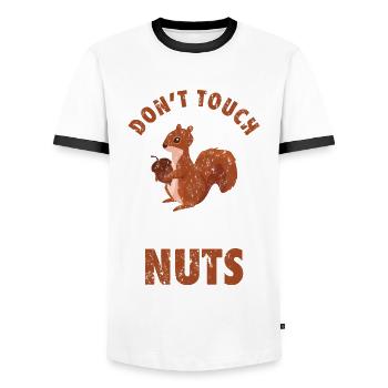 squirrel - Men's Ringer Shirt - white/black - Front - AI Model Female 172 light (172cm) & AI Model Male 178 dark (178cm)