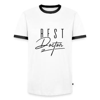 Doktor - Männer Kontrast-T-Shirt - Weiß/Schwarz - Vorne - AI Model Female 172 light (172cm) & AI Model Male 178 dark (178cm)