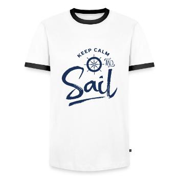 Navigatrice - T-shirt contrasté Homme - blanc/noir - Devant - AI Model Female 172 light (172cm) & AI Model Male 178 dark (178cm)