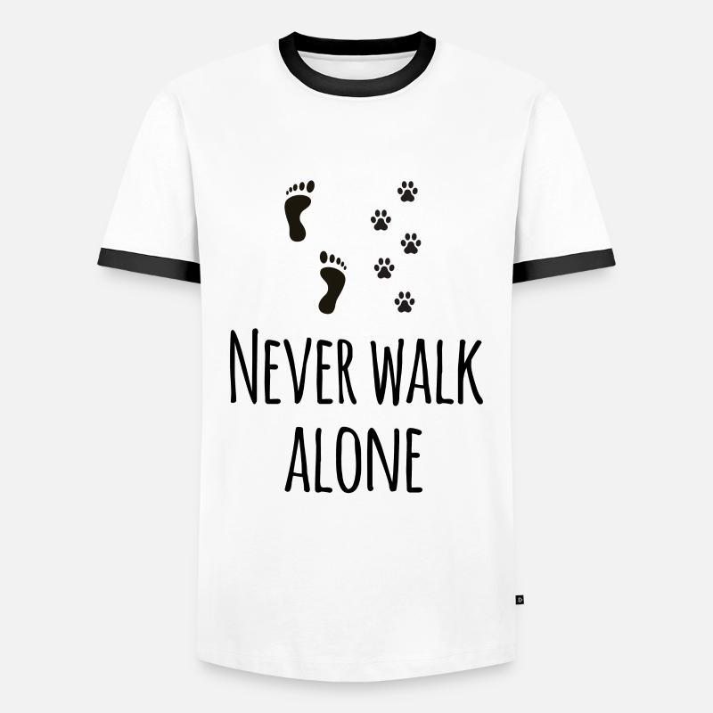 never walk alone - Men's Ringer Shirt - white/black