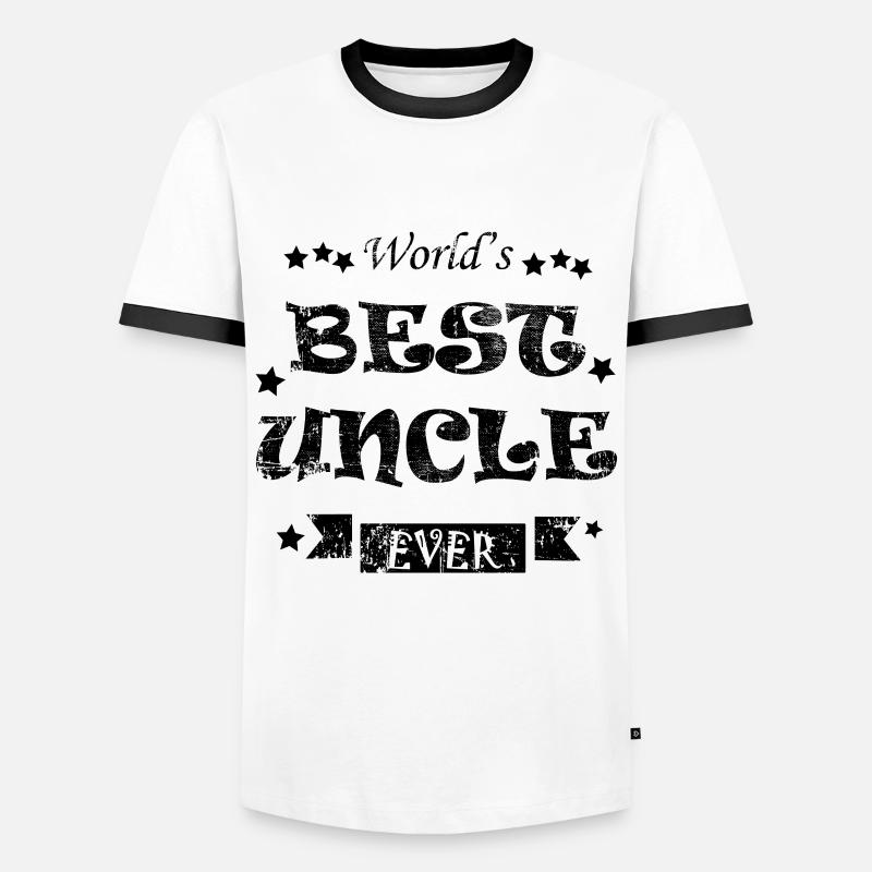 Onkel - Männer Kontrast-T-Shirt - Weiß/Schwarz