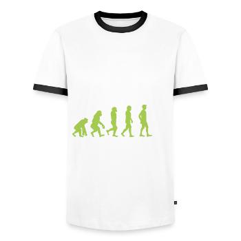 Tennis - Männer Kontrast-T-Shirt - Weiß/Schwarz - Vorne - AI Model Female 172 light (172cm) & AI Model Male 178 dark (178cm)