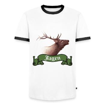 Vie Sans chasse Possible Mais Inutile I Chasseur - T-shirt contrasté Homme - blanc/noir - Devant - AI Model Female 172 light (172cm) & AI Model Male 178 dark (178cm)