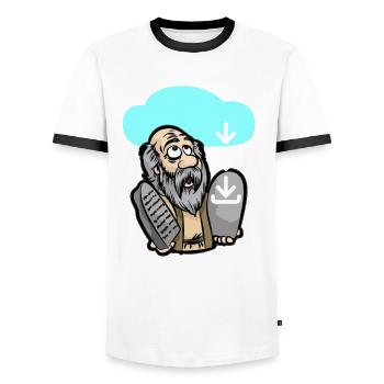DOWNLOAD MOSES Cloud Computing IT Computer Scientist - Men's Ringer Shirt - white/black - Front - AI Model Female 172 light (172cm) & AI Model Male 178 dark (178cm)