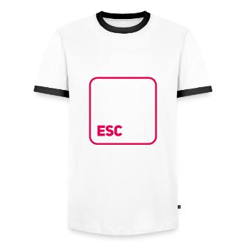 touche esc - T-shirt contrasté Homme - blanc/noir - Devant - AI Model Female 172 light (172cm) & AI Model Male 178 dark (178cm)