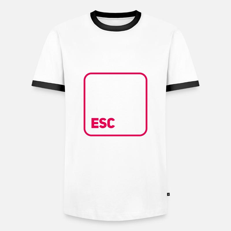 esc key - Men's Ringer Shirt - white/black