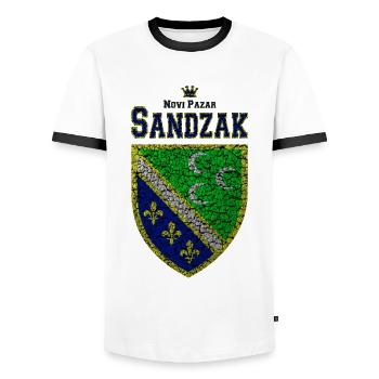Sandzak Novi Pazar Balkan sandzaklija - Men's Ringer Shirt - white/black - Front - AI Model Female 172 light (172cm) & AI Model Male 178 dark (178cm)