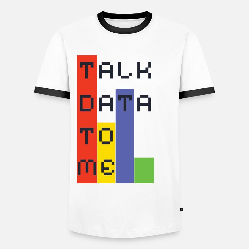 Data - Men's Ringer Shirt - white/black