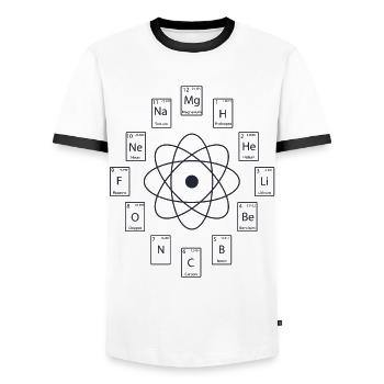 Periodic table - Men's Ringer Shirt - white/black - Front - AI Model Female 172 light (172cm) & AI Model Male 178 dark (178cm)