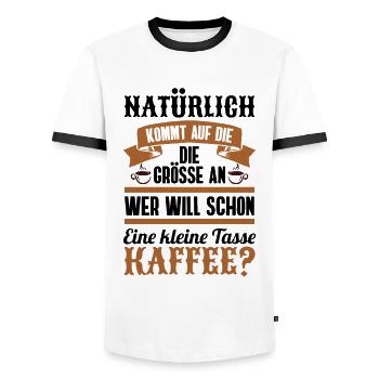 Kaffee Trinker Geschenk • Lustige Sprüche Shirt - Männer Kontrast-T-Shirt - Weiß/Schwarz - Vorne - AI Model Female 172 light (172cm) & AI Model Male 178 dark (178cm)