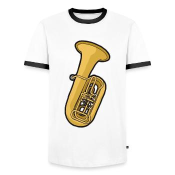 TUBA Tubist Tubistin Horn Waldhorn Blechbläser - Männer Kontrast-T-Shirt - Weiß/Schwarz - Vorne - AI Model Female 172 light (172cm) & AI Model Male 178 dark (178cm)