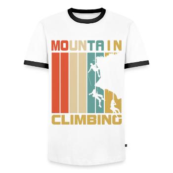 Climbing retro gift - Men's Ringer Shirt - white/black - Front - AI Model Female 172 light (172cm) & AI Model Male 178 dark (178cm)