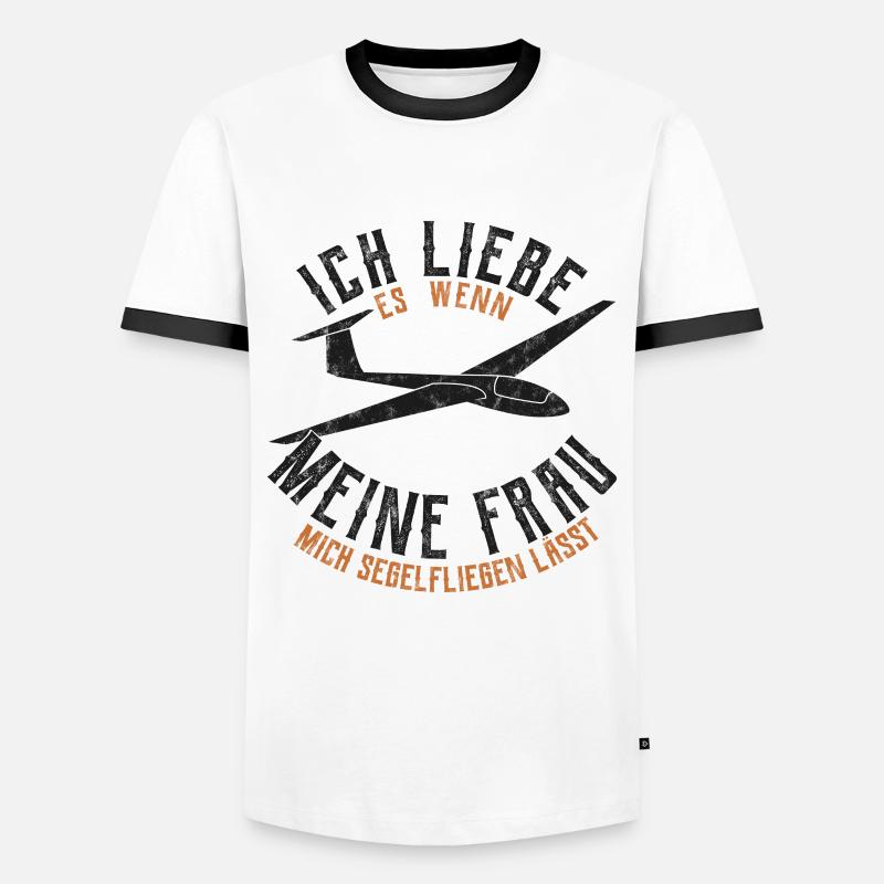 Glider glider glider gift - Men's Ringer Shirt - white/black