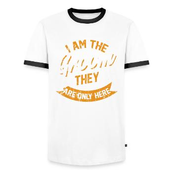 Célibataire - T-shirt contrasté Homme - blanc/noir - Devant - AI Model Female 172 light (172cm) & AI Model Male 178 dark (178cm)