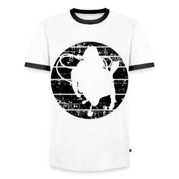 Diver Diving Goggles Diving Knives - Men's Ringer Shirt - white/black - Front - AI Model Female 172 light (172cm) & AI Model Male 178 dark (178cm)