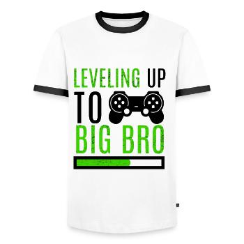 Großer Bruder Level Up Brüder Familie Neugeborenes - Männer Kontrast-T-Shirt - Weiß/Schwarz - Vorne - AI Model Female 172 light (172cm) & AI Model Male 178 dark (178cm)