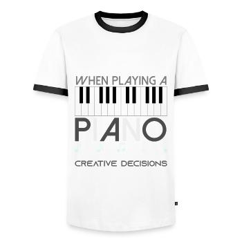 No mistakes piano piano - Men's Ringer Shirt - white/black - Front - AI Model Female 172 light (172cm) & AI Model Male 178 dark (178cm)