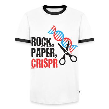 CRISPR - Männer Kontrast-T-Shirt - Weiß/Schwarz - Vorne - AI Model Female 172 light (172cm) & AI Model Male 178 dark (178cm)
