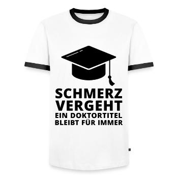 Doktor Promotion Doktortitel Spruch Geschenk - Männer Kontrast-T-Shirt - Weiß/Schwarz - Vorne - AI Model Female 172 light (172cm) & AI Model Male 178 dark (178cm)