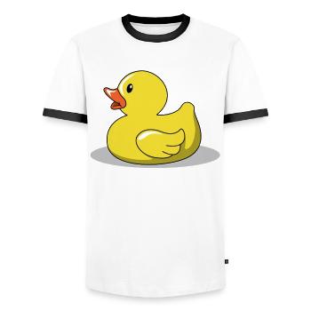 Canard caoutchouc canard canard drôle - T-shirt contrasté Homme - blanc/noir - Devant - AI Model Female 172 light (172cm) & AI Model Male 178 dark (178cm)