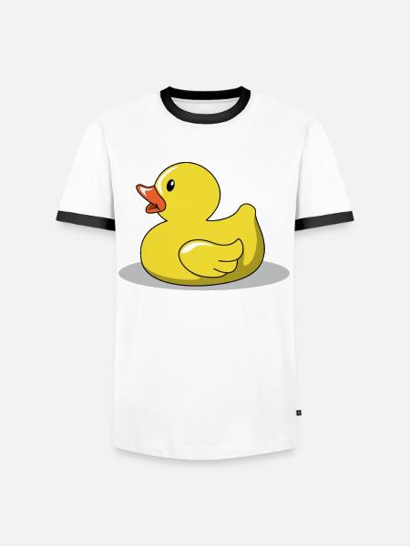 Gummi duck rubber duck duck Funny - Herre kontrast-T-shirt - hvid/sort